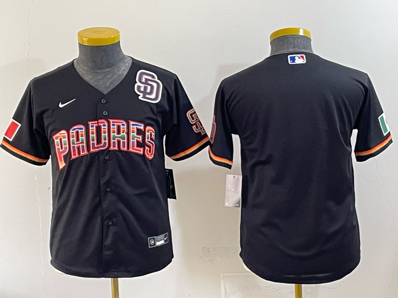 Youth San Diego Padres blank black Nike 2025 MLB Jersey 008->youth mlb jersey->Youth Jersey
